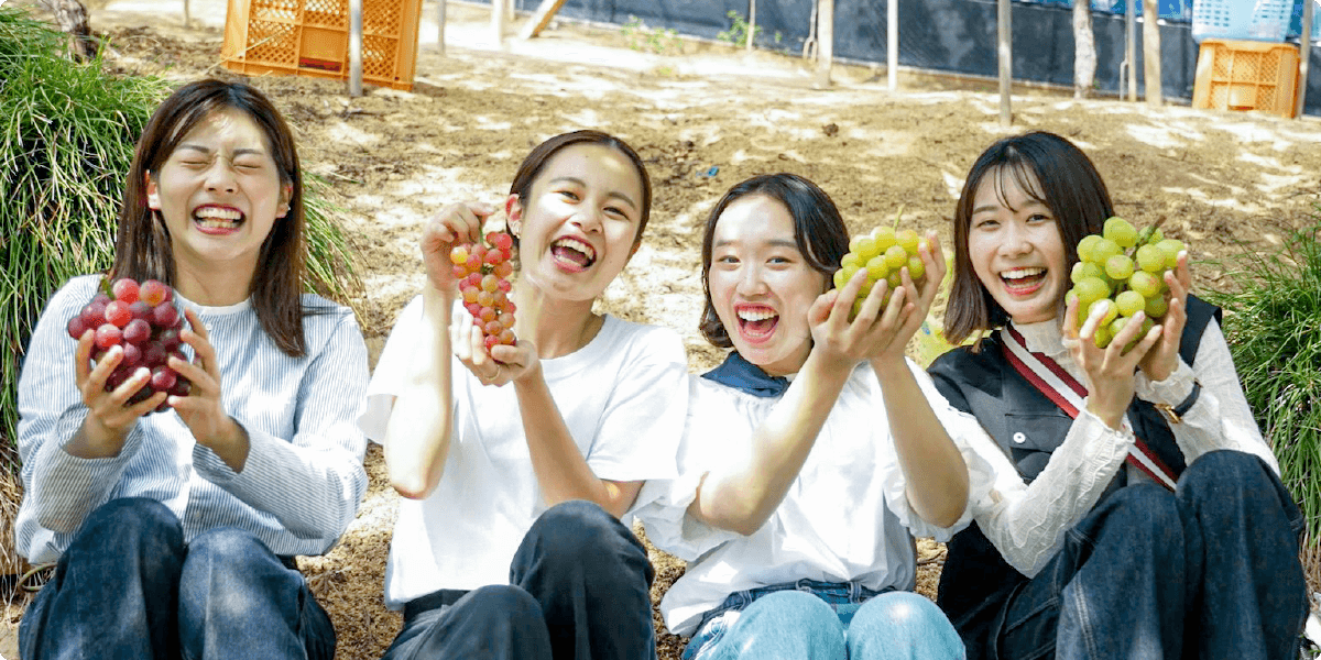 Enjoy grape picking with friends